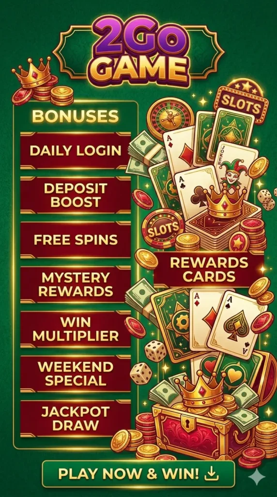 2Go Game free bonuses and rewards