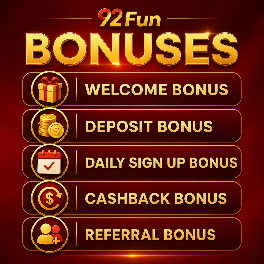 92Fun bonuses -free sign up and referral bonus
